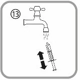 A diagram of a faucet and a syringe
Description automatically generated