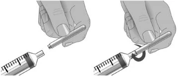 Step 6: attach capped needle to syringe.