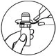 A close-up of a hand holding a small bottle
Description automatically generated