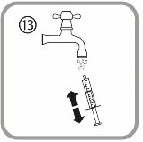A diagram of a faucet and a syringe

Description automatically generated